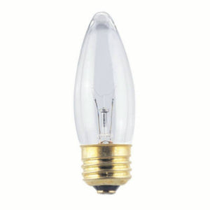 Westpointe 70973 Torpedo Shape B11 Fan Bulb w/Medium Base, Clear, 40W, 2-Pack