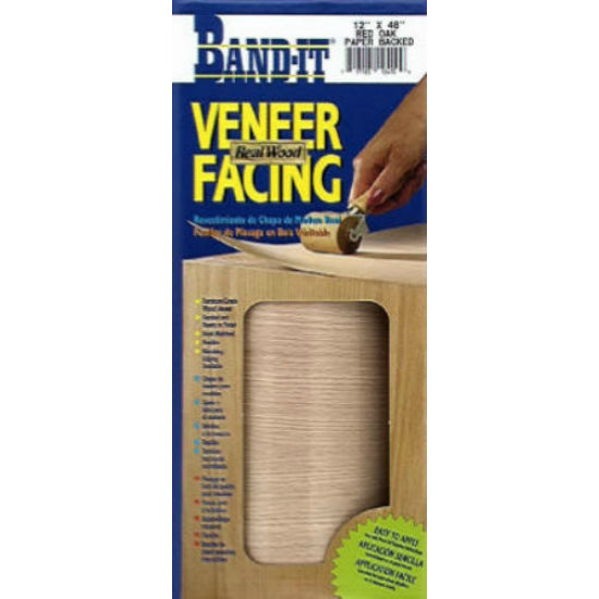 Band-IT® 12410 Wood Veneer Paperback Facing, 12" x 48", Red Oak