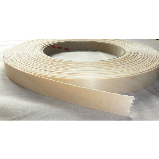 Band-IT® 78250 Pre-Glued Iron-On Wood Veneer Edgebanding, 7/8" x 25',White Birch