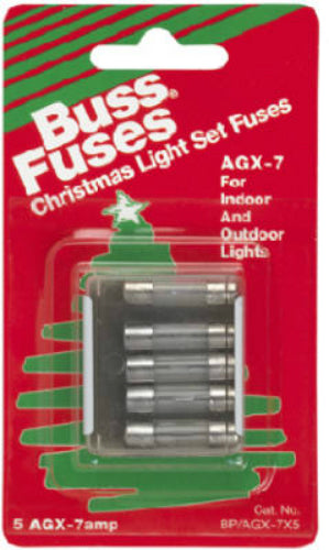 Cooper Bussmann BP-AGX-7X5 Glass Tube Christmas Light Fuse,7A