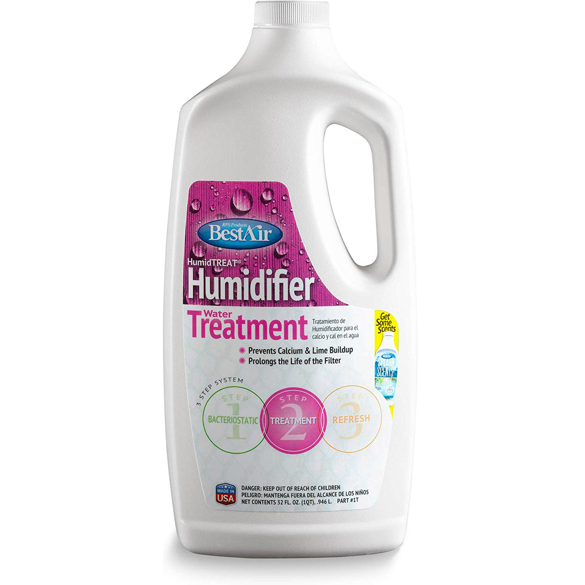 BestAir 1T Humiditreat Water & Scale Treatment for Humidifiers, 32 Oz