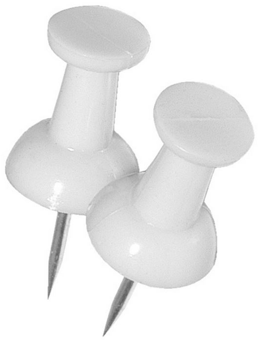 Hillman White Push Pins 16 pk Hillman White Push Pins 16 pk