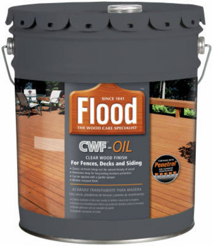 Flood FLD447-05 CWF-OIL Wood Finish for Fences, Decks & Siding, 5 Gallon,Clear