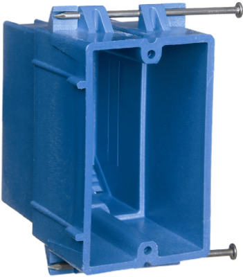 Carlon B122A-UPC Single Gang Outlet Box, 22.5 CUIN, Blue