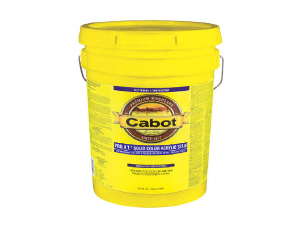 Cabot® 0801-08 Solid Color 100% Acrylic Latex Siding Stain, White Base, 5 Gallon