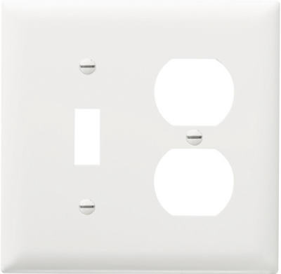 Pass & Seymour Toggle/Duplex, Receptacle Oversize Wall Plate, 2 Gang, White