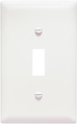 Pass & Seymour Smooth Wall Plate, 1 Gang, 1 Toggle, White