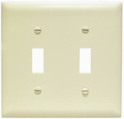 Pass & Seymour SPO2IU Smooth Wall Plate, 2 Gang, 2 Toggle, Ivory