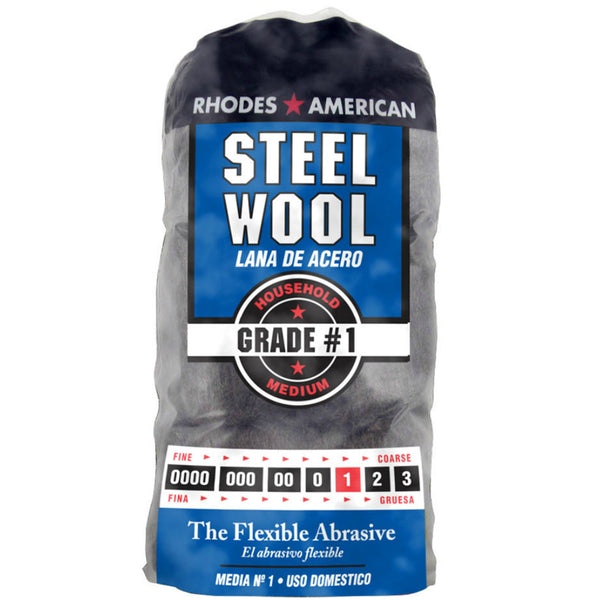 Rhodes American 10121111 Medium Steel Wool Pads, Grade #1, 12-Pack