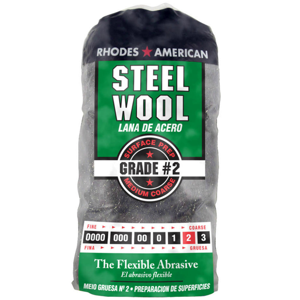 Rhodes American 10121112 Medium Coarse Steel Wool Pads, Grade #2, 12-Pack