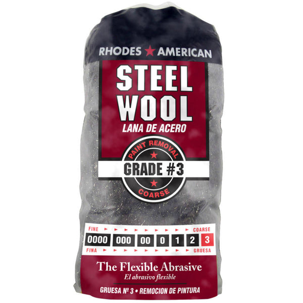 Rhodes American 10121113 Coarse Steel Wool Pads, Grade #3, 12-Pack