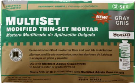 Custom MSMG50 MultiSet Modified Thin-Set Mortar, 50 Lb, Gray