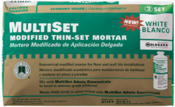 Custom® MSMW50 MultiSet Modified Thin-Set Mortar, 50 Lb, White