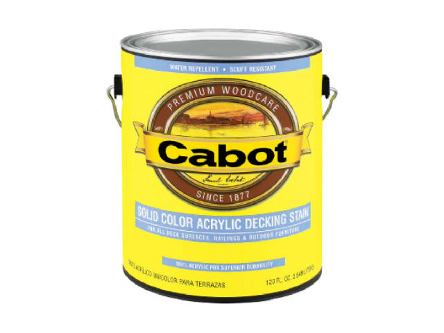 Cabot® 1801-05 Solid Color 100% Acrylic Decking Stains, 1 Qt, White Base