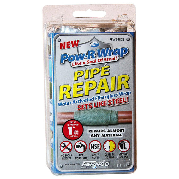 Fernco FPW248CS Pow-R Wrap Pipe Repair Kit, 2" x 48"