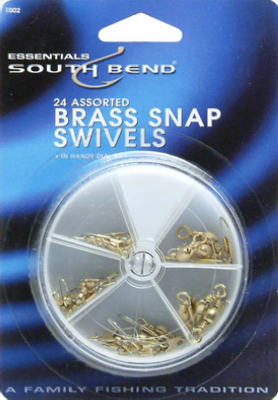 South Bend® 1002 Brass Snap Swivel, Assorted, Brass, 24 Piece