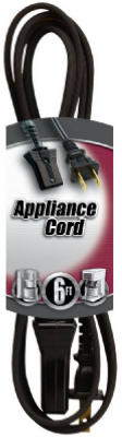 Coleman Cable® 09316 Small Appliance Cord, 18/2 HPN