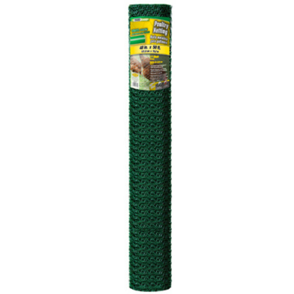 YardGard® 308457B Green PVC Coated Poultry Netting, 20-Gauge, 1" Mesh, 48"x50'