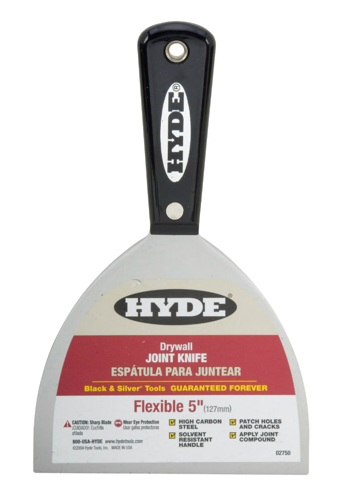 Hyde 02750 Flexible Black & Silver Joint Knife, 5"