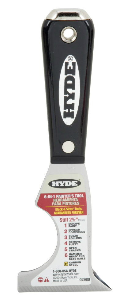 Hyde® 02980 Black & Silver 6-in-1 Multi-Tool with Hammer Head End