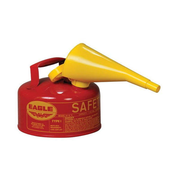 Eagle UI-10-FS Type I Safety Can with Removable F-15 Funnel, Red, 1-Gallon