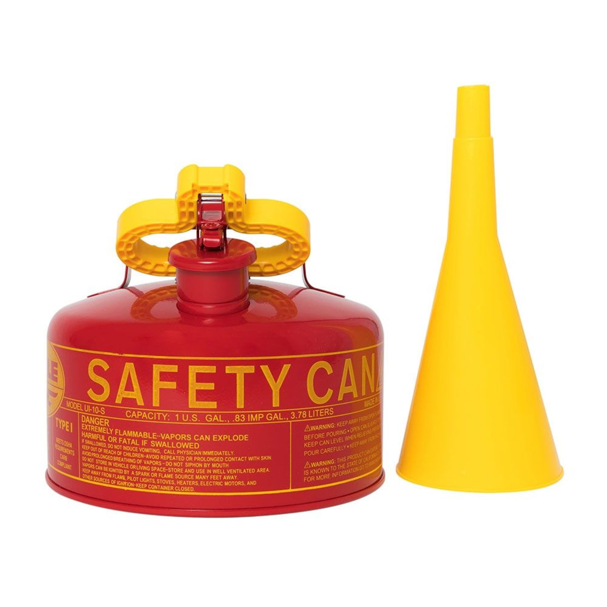 Eagle UI-10-FS Type I Safety Can with Removable F-15 Funnel, Red, 1-Gallon