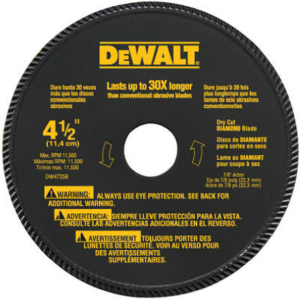 DeWalt® DW4725 High Performance Diamond Masonry Blade, 4-1/2"