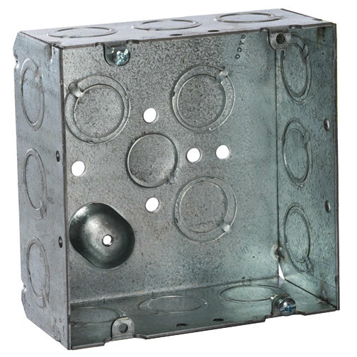 RACO® 8257 Square Box with Combination 1/2" & 3/4" Knockouts, 4-11/16" x 2-1/8"