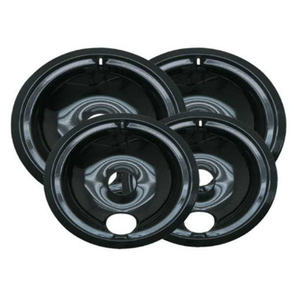 Range Kleen P11920-4X Style "B" Heavy Duty Black Porcelain Drip Bowls, 4-Piece