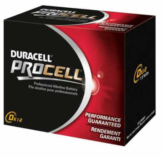 Procell PC1300 Alkaline "D" Battery, 1.5 Volt, 12-Pack