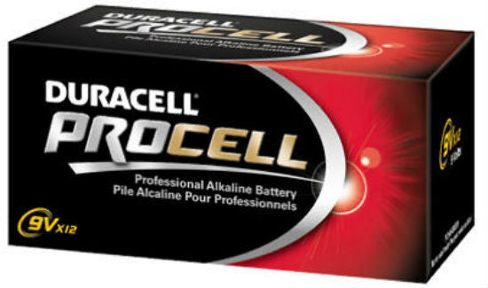 Procell PC1604BKD Professional Alkaline 9-Volt Battery, 12-Pack