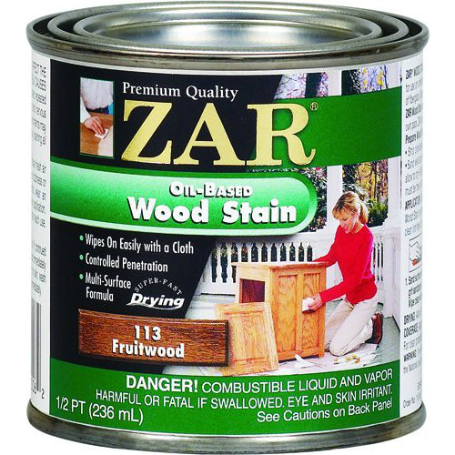 ZAR® 11306 Interior Oil-Based Wood Stain, Fruitwood, 1/2 Pint