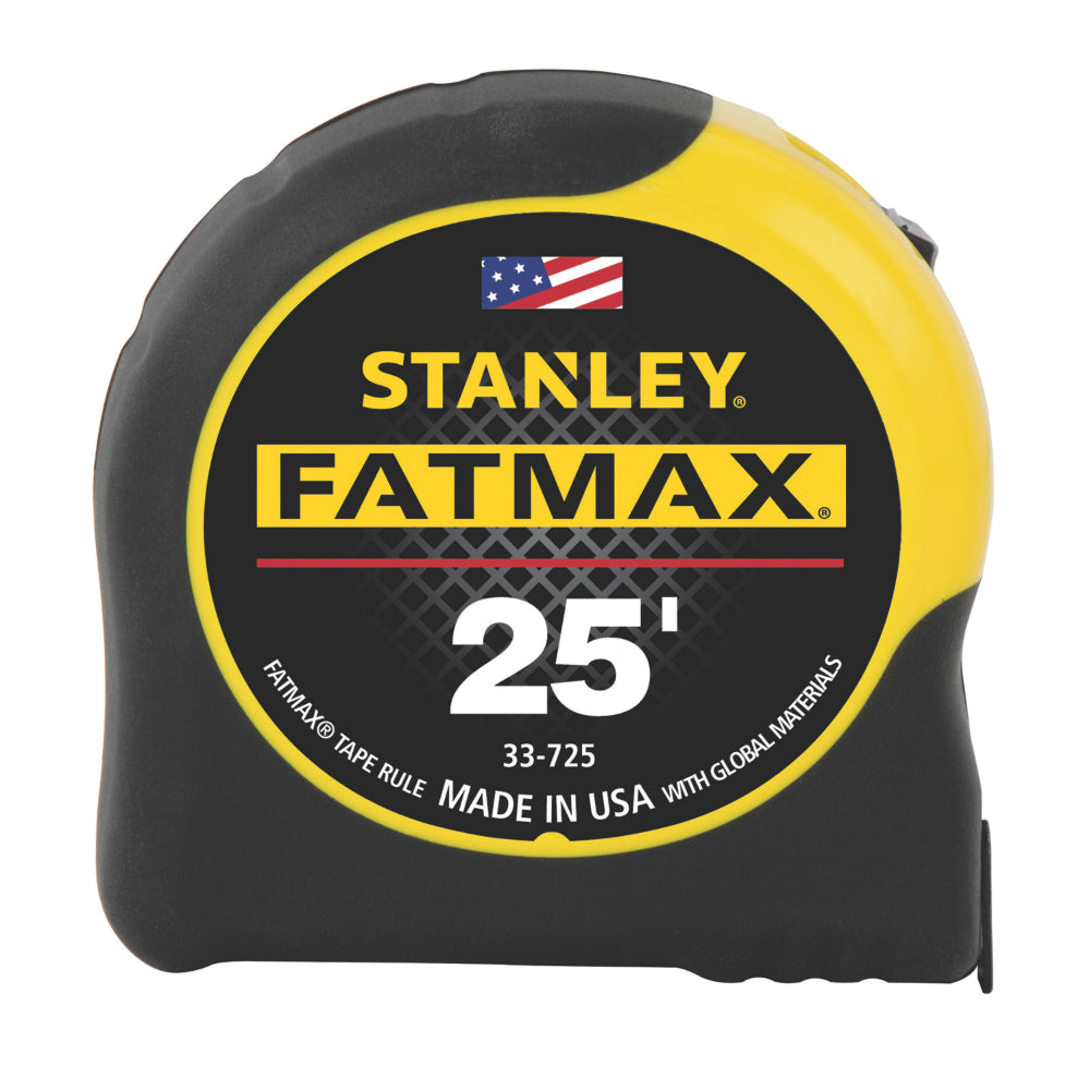 Stanley® 33-725 FatMax® Tape Rule, 25' x 1-1/4", Yellow/Black