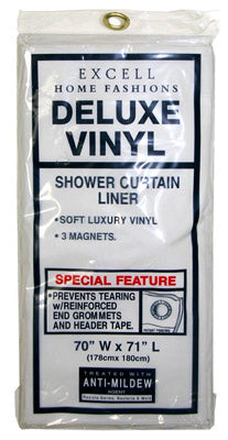 Ex-Cell 1ME-040O0-0699-960 Deluxe Magnetic Shower Liner, Clear, 70" x 71"