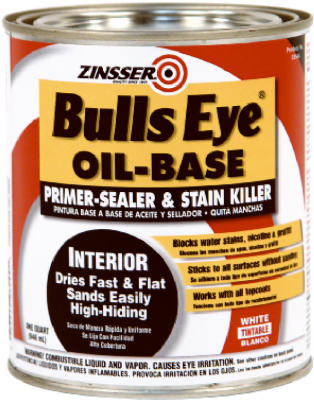 Zinsser 03544 Bulls Eye® Fast Drying Primer-Sealer & Stain Killer,1 Qt