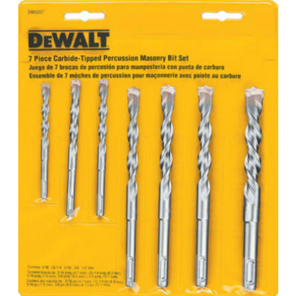 DeWalt® DW5207 Premium Percussion Masonry Drill Bit Set, 7-Piece