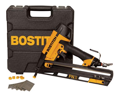 Bostitch® N62FNK-2 Oil-Free Pneumatic Angled Finish Nailer Kit, 15-Gauge