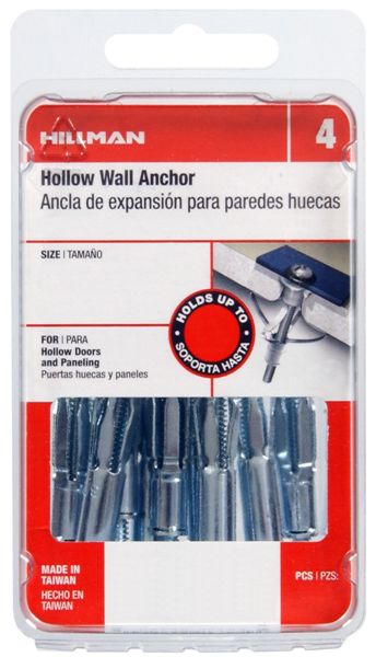 Hillman 41304 Short Wallgrip Hollow Wall Anchor, 3/16", 15 Pack