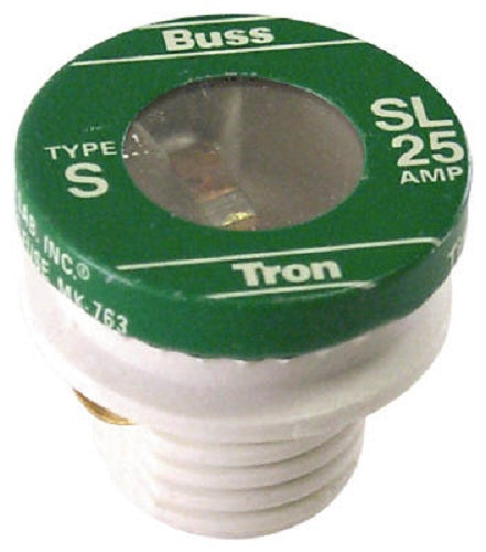 Cooper Bussmann SL-25PK4 Type SL Plug Fuse, 25 Amp, 125 Volts, 4-Pack