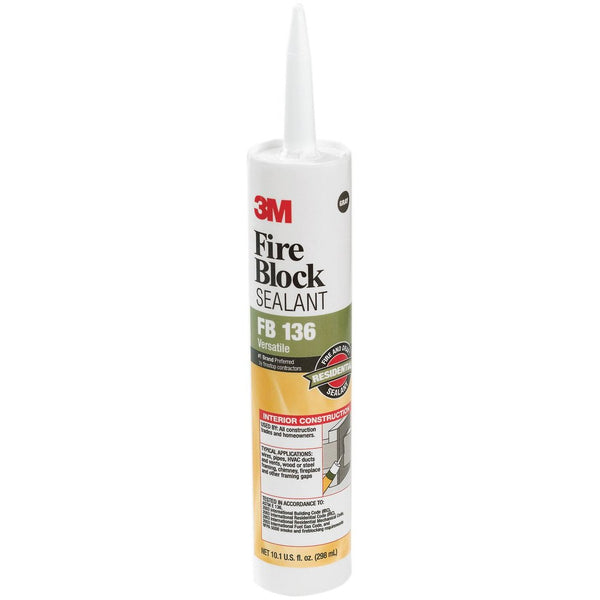 3M FB-136 Fire Block Sealant 10.1 Oz, Gray, Thixotropic Paste