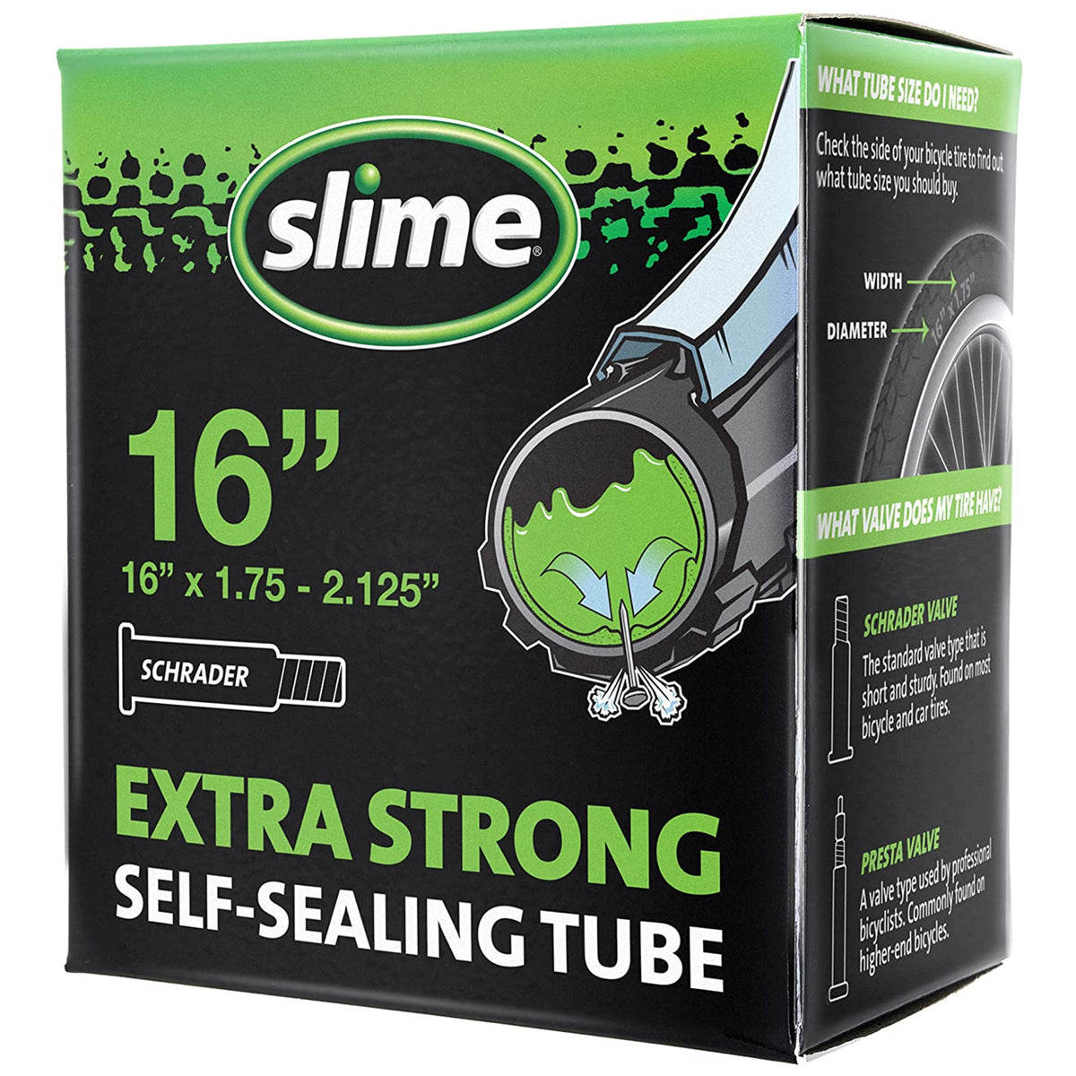 Slime 30051 Smart Tube Self-Sealing Bicycle Inner Tube, 16"