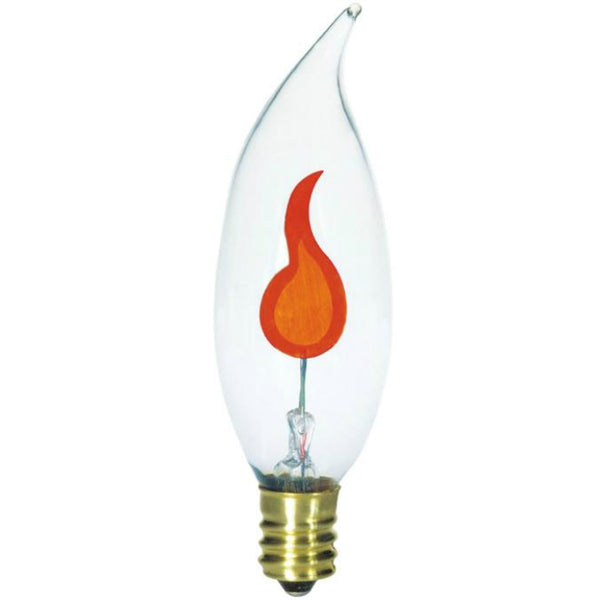 Westinghouse 03756 Candelabra Base CA8 Flicker Flame Light Bulb, 3W, Clear