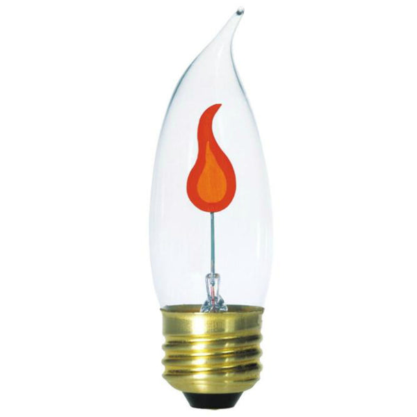 Westinghouse 03757 Medium Base CA10 Clear Flicker Flame Light Bulb, 3W