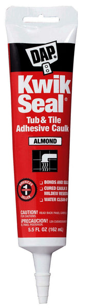 Dap® 18013 Kwik-Seal® Kitchen & Bath Adhesive Caulk, 5.5 Oz, Almond