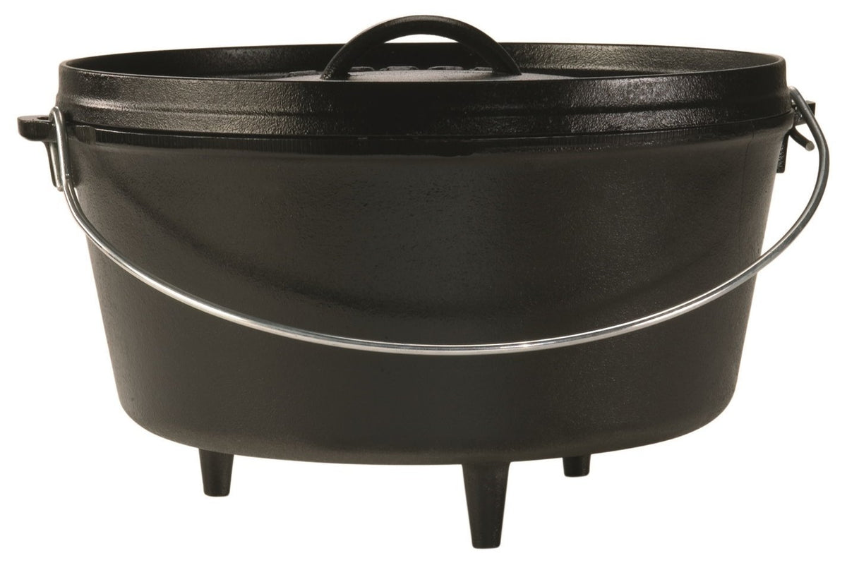 Lodge L12DCO3 Deep Cast-Iron Camp Dutch Oven with lid & Legs, 12, 8 Q –  Toolbox Supply