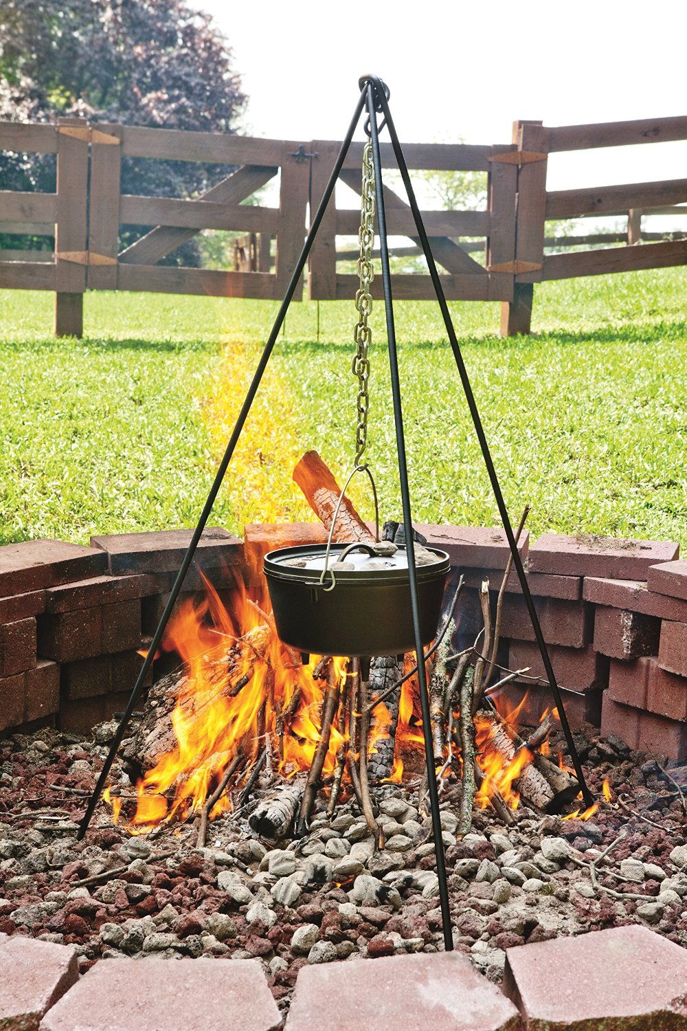 Lodge L12DCO3 Deep Cast-Iron Camp Dutch Oven with lid & Legs, 12, 8 Q