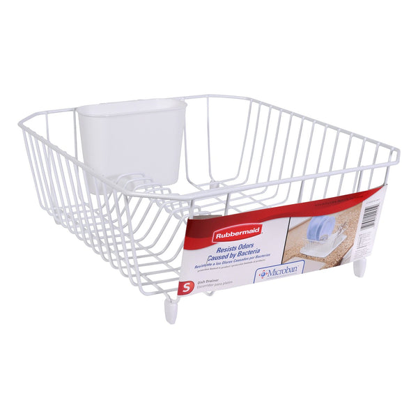 Rubbermaid 6008-AR-WHT Microban Coated Wire Dish Drainer, Small, White