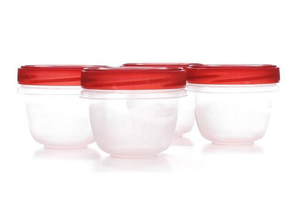 Rubbermaid 7H99-00-TCHIL TakeAlongs Twist & Seal Food Containers, 1-Cup, 4-Piece