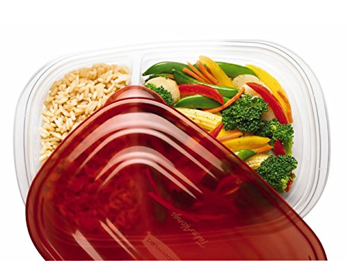Rubbermaid® 7F57-RE-TCHIL TakeAlongs® Divided Food Container, 3.7 Cup, 3-Piece