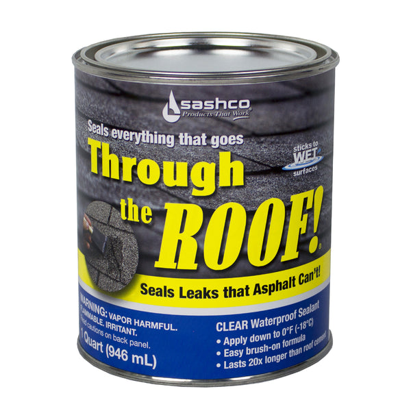 Sashco® 14003 Through the Roof!® Elastomeric Roof Sealant, 1 Qt, Clear